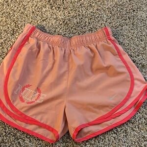 Nike Women's Coral and Red Athletic Shorts
